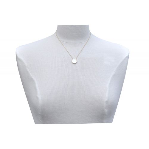 Collier Plaqué Or Rond de Nacre Ivoire Lisse - LES POULETTES BIJOUX - Modalova