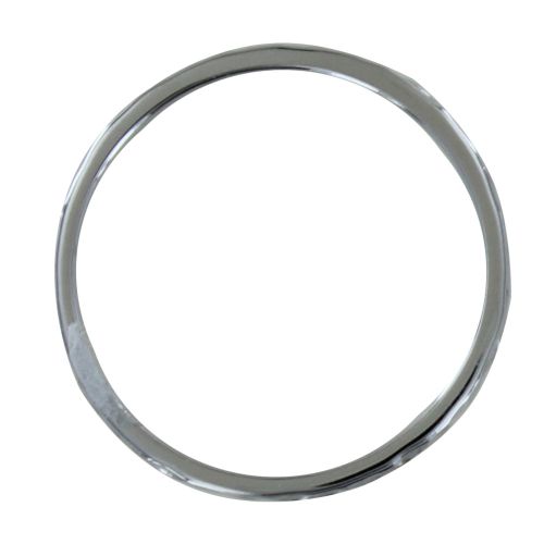 Bague 925 Rhodié Alliance Fine Martelée - taille 54 - LES POULETTES BIJOUX - Modalova