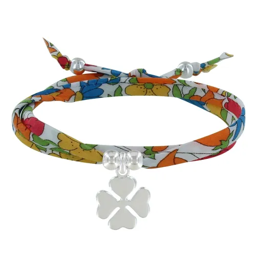 Bracelet Double Tour Lien Liberty et Trèfle Argent - Colors - Multicolore - LES POULETTES BIJOUX - Modalova