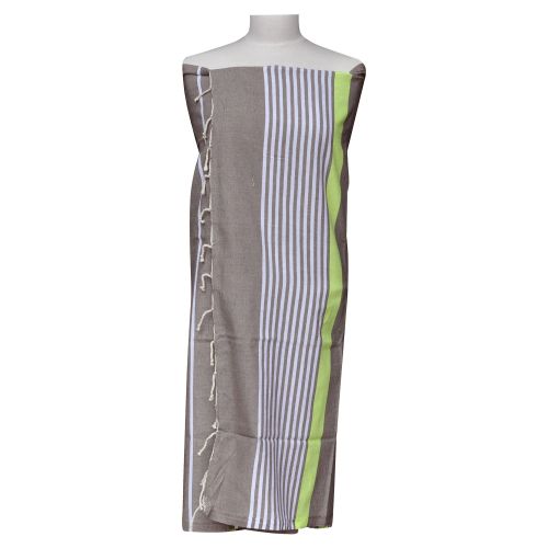 BIJOUX - Fouta Drap Plage et Hammam Coton Bande Jaune Fluo et P - LES POULETTES - Modalova