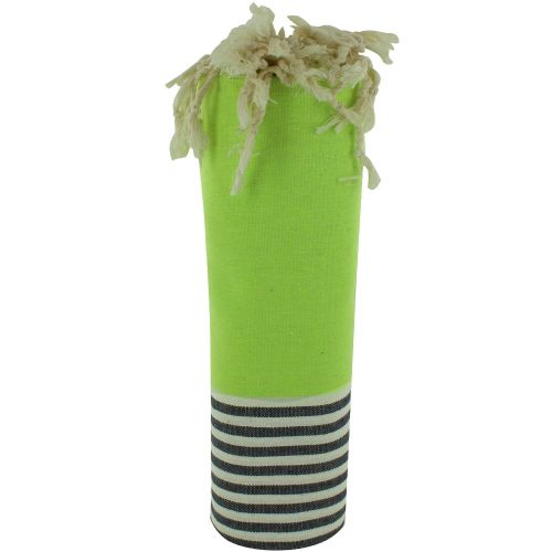 BIJOUX - Fouta Drap Plage et Hammam Coton Couleur Fluo Rayé Blanc - LES POULETTES - Modalova