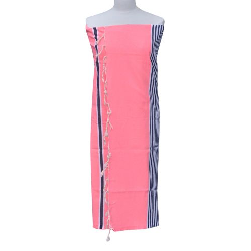 BIJOUX - Fouta Drap Plage et Hammam Coton Couleur Fluo Rayé Blanc - LES POULETTES - Modalova