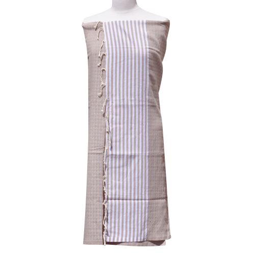 BIJOUX - Fouta Drap Plage et Hammam Coton Jacquard Rayures Blanc - LES POULETTES - Modalova