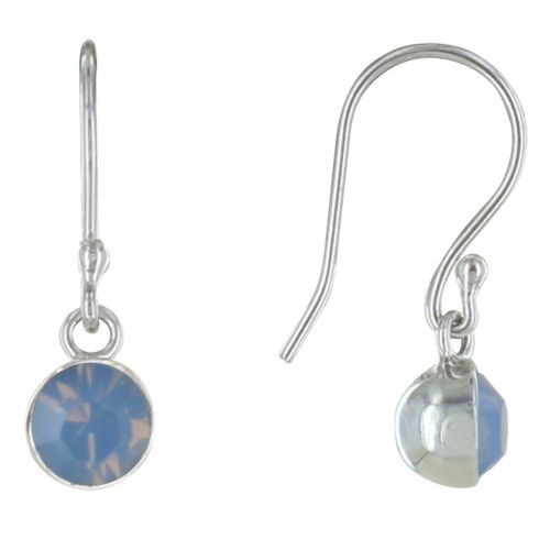 Boucles d'Oreilles Argent Crochet Demi-Sphère de Cristal Face - LES POULETTES BIJOUX - Modalova