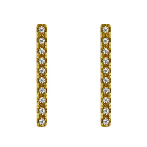 Boucles d'Oreilles Puces Plaqué Grande Barrette de Strass - LES POULETTES BIJOUX - Modalova