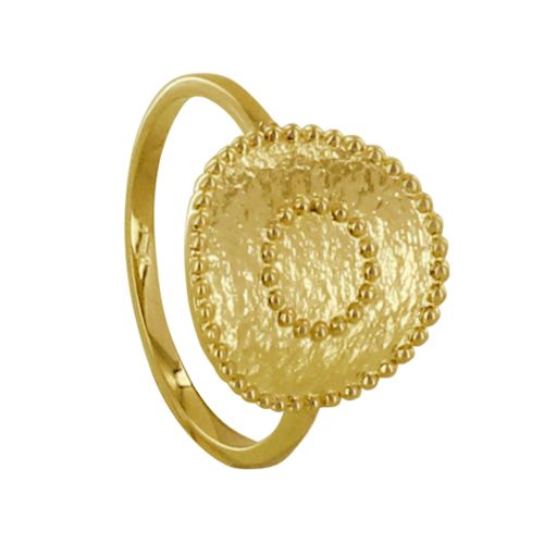 Bague Plaqué Ronde Martelée et Billes - taille 60 - LES POULETTES BIJOUX - Modalova