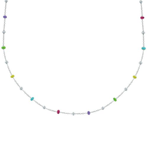 Collier Argent Perles Émaillées Arc En Ciel et Perles Argent - LES POULETTES BIJOUX - Modalova