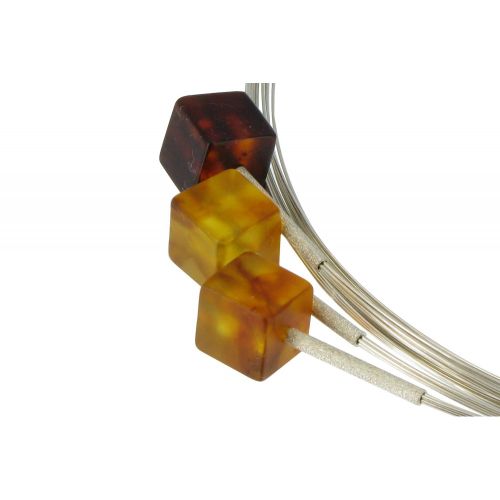 Collier Ras de Cou Argent 925 Rhodié Six Dés Ambre Multicolor - LES POULETTES BIJOUX - Modalova