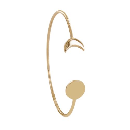 Bracelet Plaqué Jonc Lune et Croissant de Lune - LES POULETTES BIJOUX - Modalova