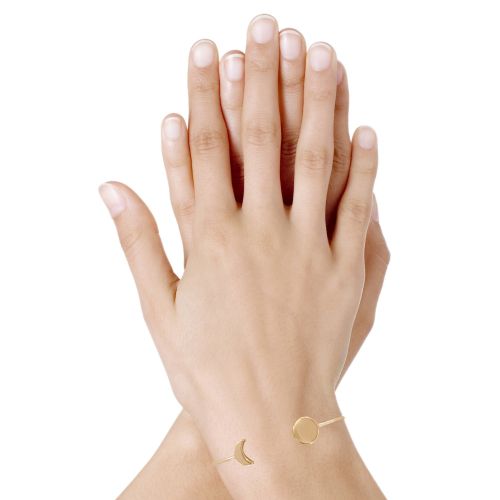 Bracelet Plaqué Jonc Lune et Croissant de Lune - LES POULETTES BIJOUX - Modalova