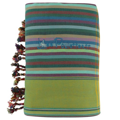BIJOUX - V Kikoy Serviette Plage Coton Couleur Rayé Vert Jaune - LES POULETTES - Modalova