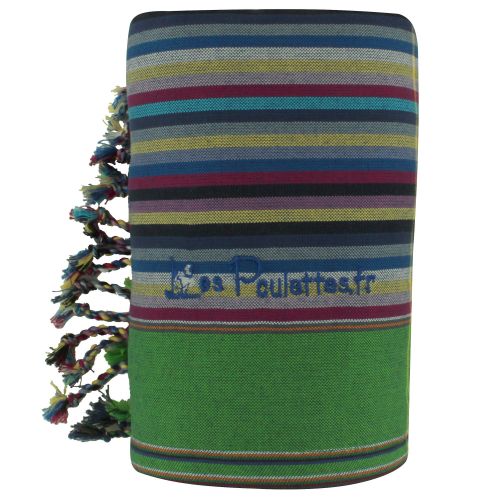 BIJOUX - Kikoy Serviette Plage Coton Couleur Rayé Bleu Foncé Vert - Bl - LES POULETTES - Modalova