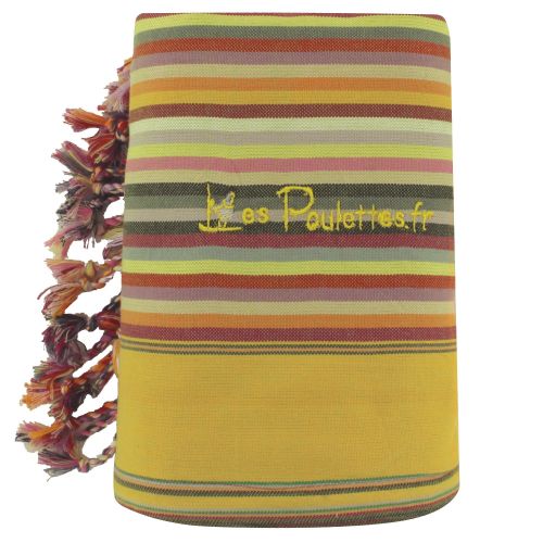 BIJOUX - Kikoy Serviette Plage Coton Couleur Rayé Vert - LES POULETTES - Modalova