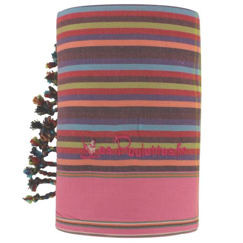 BIJOUX - Kikoy Serviette Plage Coton Couleur Rayé Fuchsia - LES POULETTES - Modalova