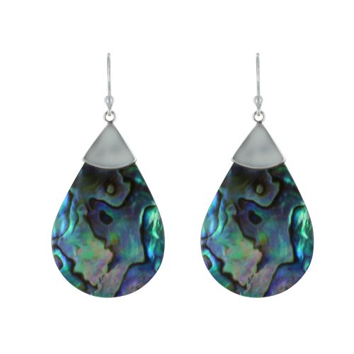 Boucles d'Oreilles Argent Goutte de Nacre Abalone - LES POULETTES BIJOUX - Modalova