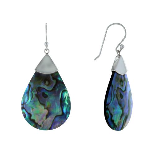 Boucles d'Oreilles Argent Goutte de Nacre Abalone - LES POULETTES BIJOUX - Modalova