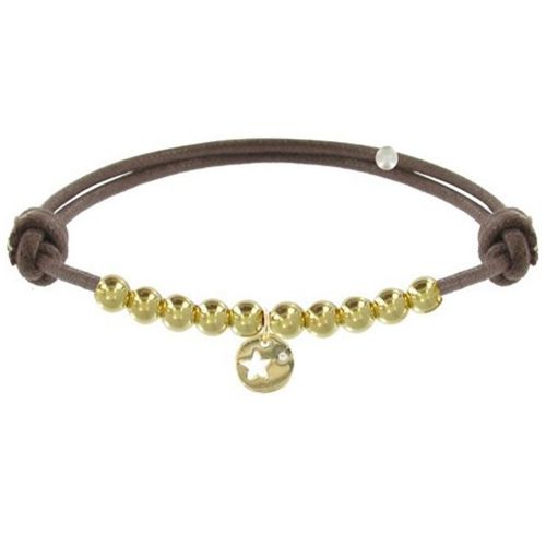 Bracelet Lien Médaille Etoile et Perles Plaquées Or - Classic - LES POULETTES BIJOUX - Modalova