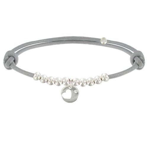 Bracelet Lien Médaille Coeur et Perles en - Classics - Gris clair - LES POULETTES BIJOUX - Modalova