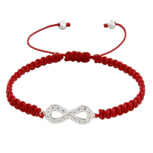 Bracelet Argent 925 Infini et Strass Lien Tréssé - Classics - LES POULETTES BIJOUX - Modalova