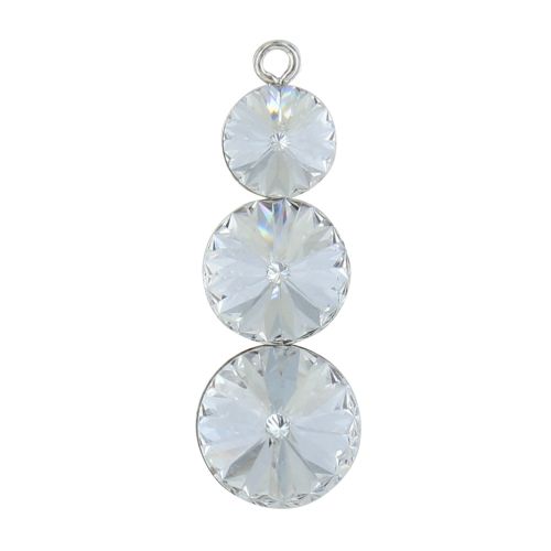 Pendentif Argent Orné de Trois Cristaux de Cristal Rond - LES POULETTES BIJOUX - Modalova