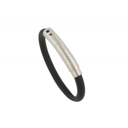 Bracelet Argent 925 Brossé et Silicone - Classics - LES POULETTES BIJOUX - Modalova
