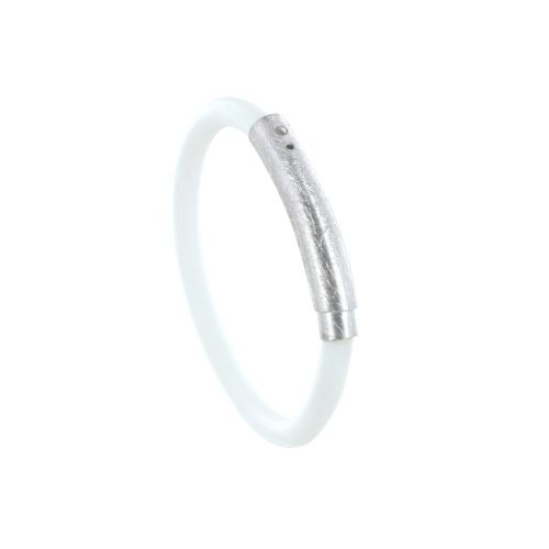 Bracelet Argent 925 Brossé et Silicone - Classics - LES POULETTES BIJOUX - Modalova