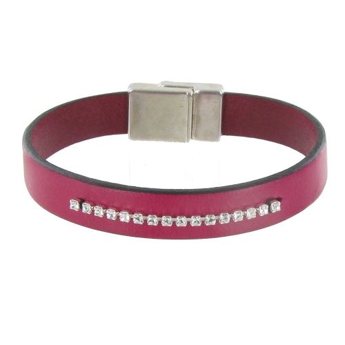 Bracelet Cuir et Barrette de Strass - Colors - LES POULETTES BIJOUX - Modalova