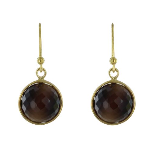 Boucles d'Oreilles Crochet Argent 925 Doré Sphère d'Onyx - LES POULETTES BIJOUX - Modalova