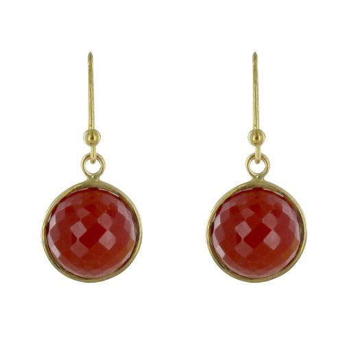 Boucles d'Oreilles Crochet Argent Doré Sphère d'Agate - LES POULETTES BIJOUX - Modalova