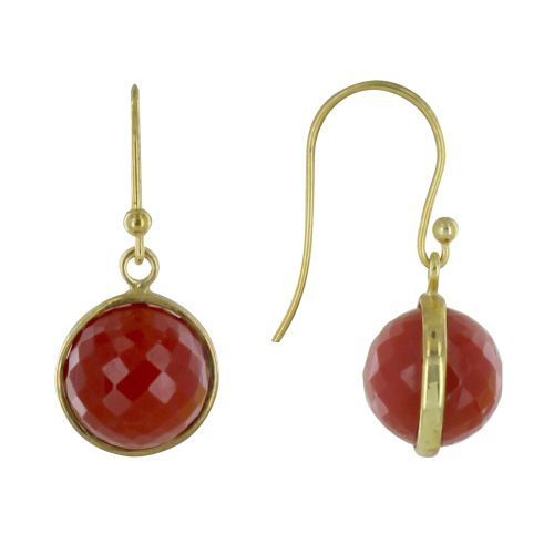 Boucles d'Oreilles Crochet Argent Doré Sphère d'Agate - LES POULETTES BIJOUX - Modalova