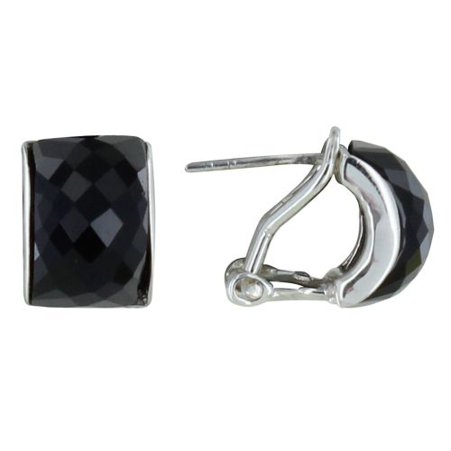 Boucles d'Oreilles Argent Demi-Lune Onyx Facettée - LES POULETTES BIJOUX - Modalova
