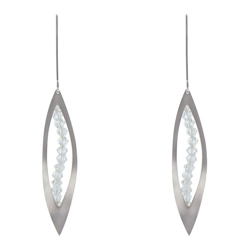 Boucles d'Oreilles Feuille Ajourée et Cristal - LES POULETTES BIJOUX - Modalova