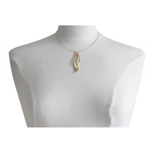 Collier Plaqué Feuille Ajourée et Cristal Marron - Petit M - LES POULETTES BIJOUX - Modalova