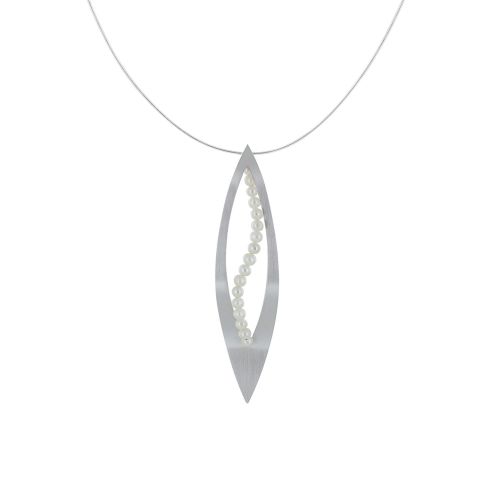 Collier 925 Feuille Ajourée et Perles Blanches - Petit - LES POULETTES BIJOUX - Modalova