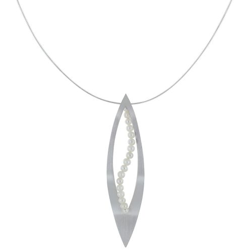 Collier 925 Feuille Ajourée et Perles Blanches - Grand - LES POULETTES BIJOUX - Modalova