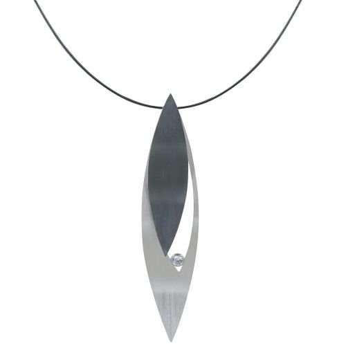 Collier Feuilles Oxydé et Strass - Grand Modèle - LES POULETTES BIJOUX - Modalova