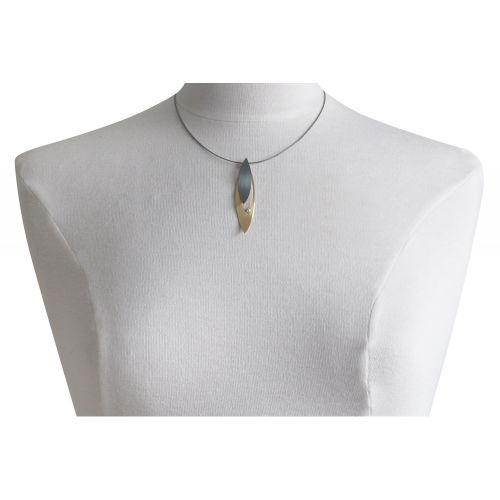 Collier Plaqué Feuilles Argent 925 Oxydé et Strass - Petit - LES POULETTES BIJOUX - Modalova