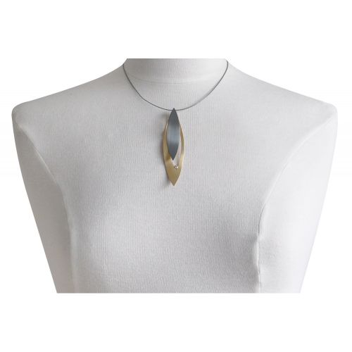Collier Plaqué Feuilles Argent 925 Oxydé et Strass - Grand - LES POULETTES BIJOUX - Modalova