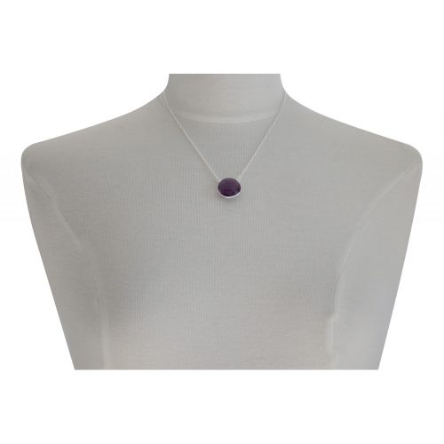 Collier Argent Pavé Facetté d'Améthyste - LES POULETTES BIJOUX - Modalova