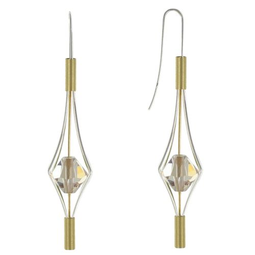 Boucles d'Oreilles Argent 925 et Plaqué Or Lanterne et Crista - LES POULETTES BIJOUX - Modalova