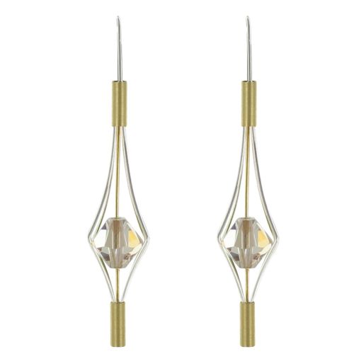 Boucles d'Oreilles Argent 925 et Plaqué Or Lanterne et Crista - LES POULETTES BIJOUX - Modalova