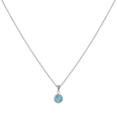 Collier Chaine Argent et Petite Perle de Larimar - LES POULETTES BIJOUX - Modalova