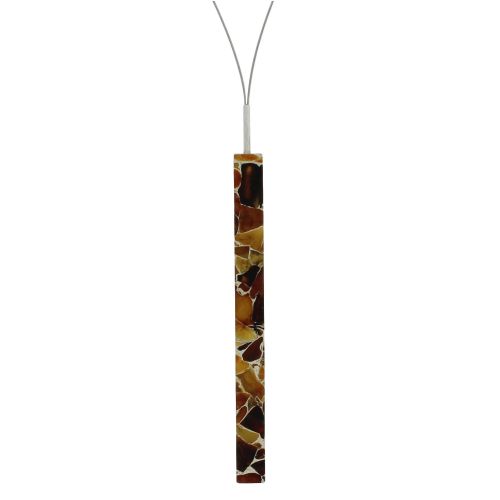 Collier Câble Argent Un Rectangle d'Ambre et Résine - LES POULETTES BIJOUX - Modalova