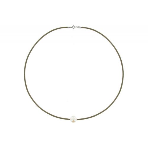 Collier La Perle Blanche des Poulettes - Classics - Vert kaki - LES POULETTES BIJOUX - Modalova