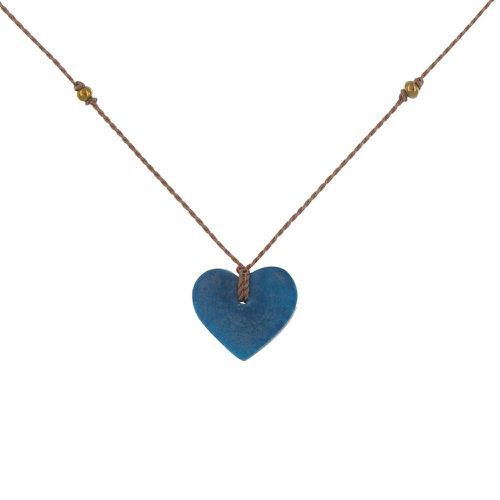 Collier Petit Coeur en Tagua - Classics - Turquoise - LES POULETTES BIJOUX - Modalova