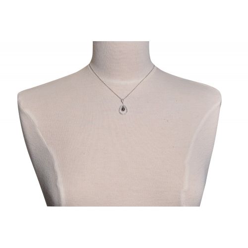 Collier Argent Rhodié Pendentif Goutte de Strass Perle d'Imit - LES POULETTES BIJOUX - Modalova