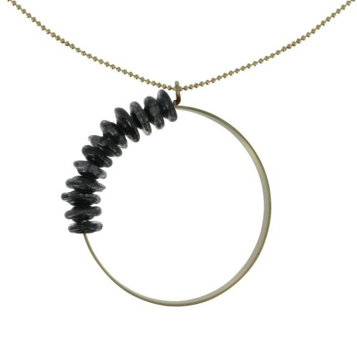 Collier Laiton Anneau et Petits Disques de Verre - Classics - LES POULETTES BIJOUX - Modalova