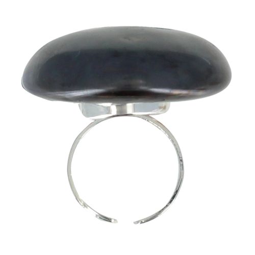 Bague Métal Argenté Gros Champignon Céramique - LES POULETTES BIJOUX - Modalova