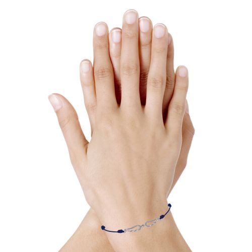 Bracelet Lien Argent Deux Petites Ailes d'Ange Ajourées - LES POULETTES BIJOUX - Modalova
