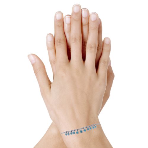 Bracelet 925 Rhodié Breloques Turquoise - LES POULETTES BIJOUX - Modalova